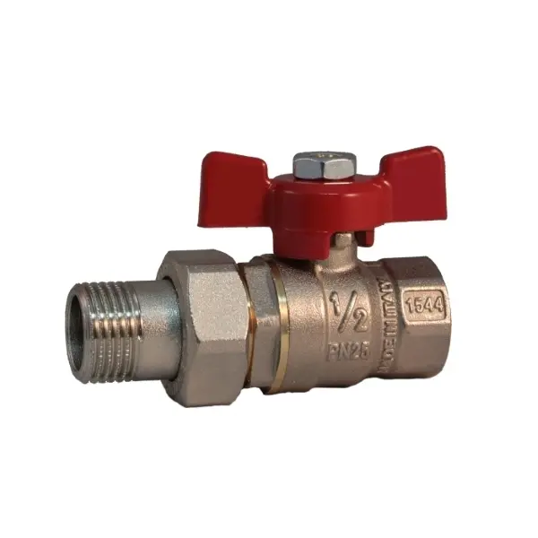 MF ball valve with PN 25 union, Butterfly handle  (1/2, 42, 54, 80)