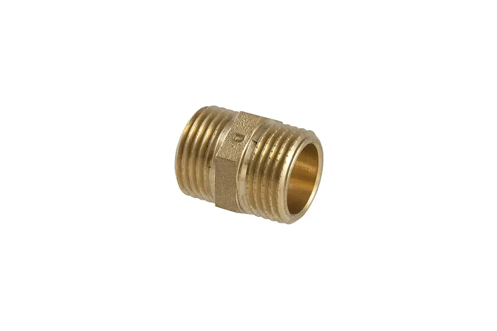 Brass double nipple mm yellow