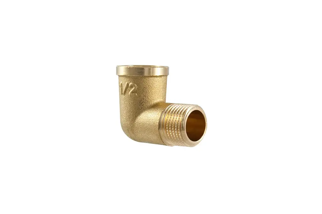 Brass elbow 90° mf yellow