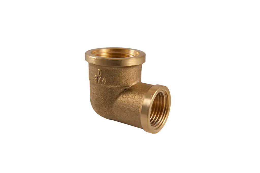 Brass reducing elbow 90° ff yellow