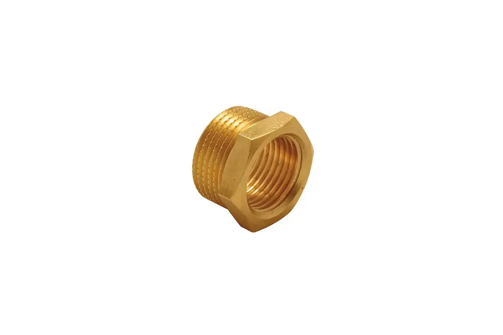 Brass hexagonal bushing mf yellow